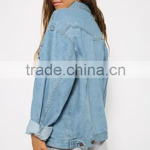 2016 Custom Made Clothing Manufacturers Women's Denim Jacket Quality Choice thumbnail-5