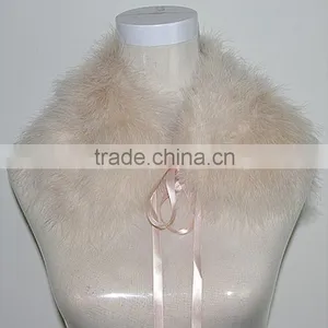 Women Feather Turkey Fur Detachable Fur Collar KZ140033 thumbnail-2