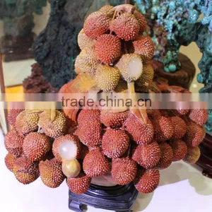 Natural Beautiful Agalmatolite Stone Lychee Tree thumbnail-4