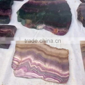High Quality Natural Sliced Fluorite Crystal Stones Ornaments For Sale thumbnail-4