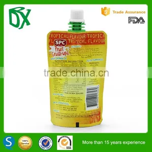 Website Reusable Disposable Translucent Flexible Frozen Plastic Stand up Spout Juice Bags thumbnail-2