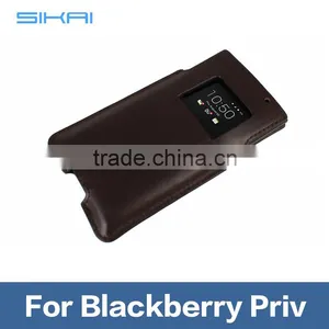 SIKAI High Quality Genuine Leather Pouch Case Cover For Blackberry Priv Pouch Case With View Window thumbnail-1