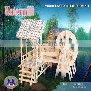 Environmental Material 3D Wooden Puzzle Safe for Children! 3D Puzzle Water Mill thumbnail-1