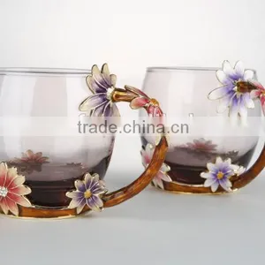 Popular Daisy Design Pewter Enamel Water Cup Roro Brand thumbnail-4