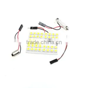 5050 SMD 48 LED Warm White Dome Bulb Light for Car Interior With 3 Adapters thumbnail-1