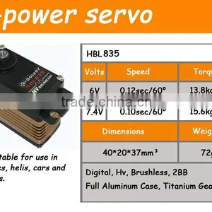 K-power HBL835 High Voltage Digital Brushless Servo W/Titanium Alloy Gears 72g/15.6kg/0.1sec thumbnail-1