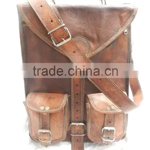 Hand Made Real Leather Cross Body Shoulder Unisex Messenger Bag's thumbnail-1
