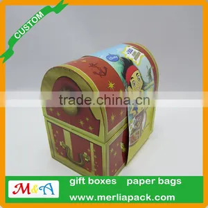 1 Kids Storage Trunk Store Cardboard Box Organize Your Little Trinkets Pirates Treasures Chest Boxes thumbnail-4