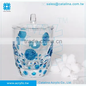 3D Bubble Fish Pattern Cotton Jar Toothbrush Holder Lotion Dispenser Soap Dish Tumbler Acrylic Bathroom Supplies thumbnail-1