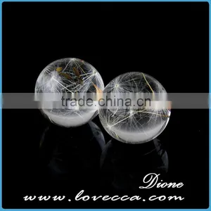 20mm Clear Transparent Resin Ball With Dandelion ,dandelion Resin Ball With Wish Pendant thumbnail-3