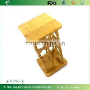 BH010 Bamboo Material Pepper Spice Rack | Spice Bottle Display Holder | Bamboo Rack | Bamboo Spices Organization thumbnail-4