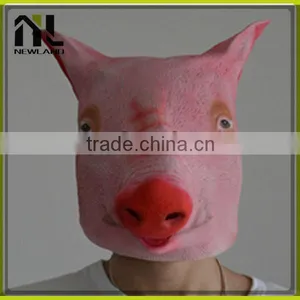 2015China Manufacture Latex Animal Pink Pig Full Head Mask thumbnail-1