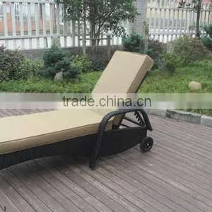 Garden Lounge With Wheel Rattan Sun Lounge thumbnail-6