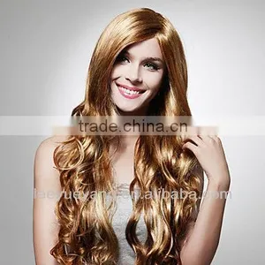 Capless Extra Long High-end Synthetic Golden Brown Curly Hair Wig thumbnail-1