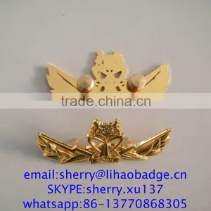 Zinc Alloy Metal Wing Bagdes,gold Pilot Wing Lapel Pins, Wing Emblem thumbnail-3