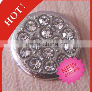 Crystal Silver Rhinestone Button thumbnail-1