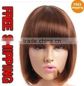 Stylish Short Sythetic Wigs - Brown Color Wigs thumbnail-1