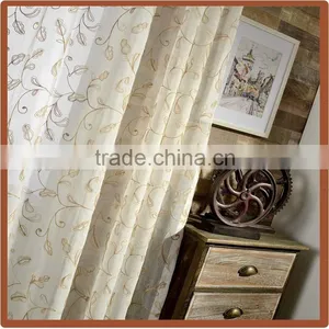 China Classical Design Wholesale Polycotton Embroidery Sheer Voile Curtain Fabric thumbnail-3