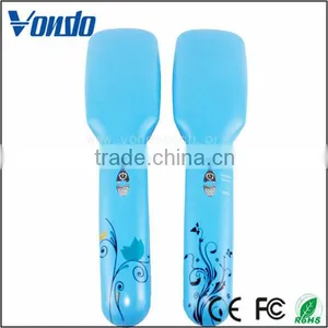 Customized Logo 2 IN 1 Electric Brush Hair Straightener Blue thumbnail-5