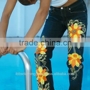JEANS M=EMBROIDERY-BEADING-TAPESTRY-LACES-HAND PAINTING thumbnail-5
