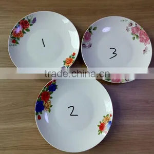 10.5inch Ceramic Moon Shaped Plate With Flower Design for Cameroon thumbnail-5