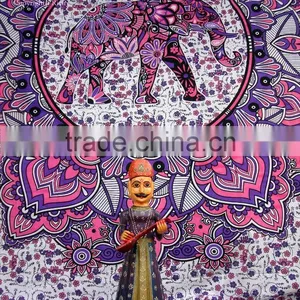 Indian Tapestry Wall Hanging Hippie Elephant Mandala Bedspread Ethnic Throw Art India Gift thumbnail-4