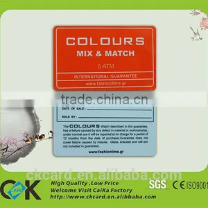 High Quality Black PVC Hot Stamping Warranty Card Guarantee Card thumbnail-5