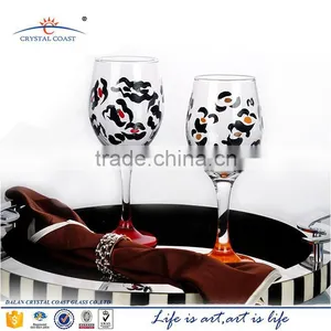 COLORED WINE GOBLET;DECAL GLASS GOBLET;CUSTOM DECORATIVE GOBLET thumbnail-2