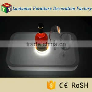 Wireless Control RGB Color Changed Battery Operated Wine Tray Stand/plastic Tray for Wine and Food thumbnail-3