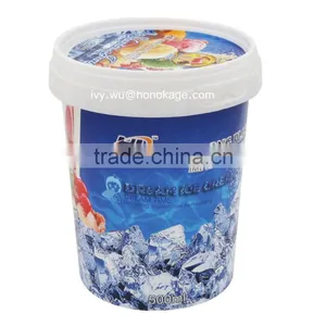 IML Logo Design PP Plastic Ice Cream Cup,Ice Cream Storage Container Quart thumbnail-2