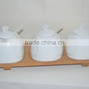 High Quality Wholesale Ceramic Spice Jars With Ceramic Lid/spice Jars Set Wholesale/3pcs Set Ceramic Storage Jar Whole Sale thumbnail-1