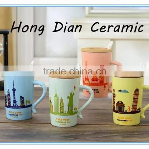 Coffee Mug Bamboo Coaster Lid and Handle and Coaster thumbnail-1