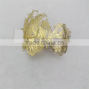 Masquerade Mask for Halloween Gold Metallic Mask With Diamond thumbnail-1