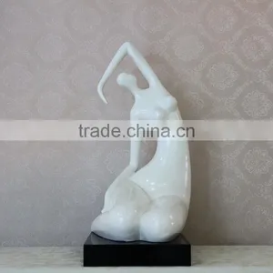 Modern Style White Resin Naked Fat Lady Art Sculpture thumbnail-1