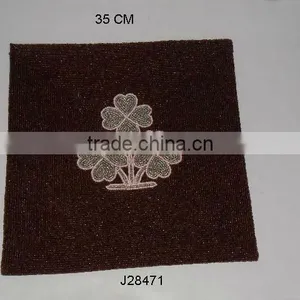Square Glass Bead Place Matin Brown Colour With Patterns Other Colours Also Available thumbnail-1