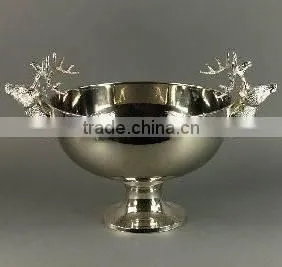 Deer Handle Nickle Plated Antique Wine Bucket thumbnail-1