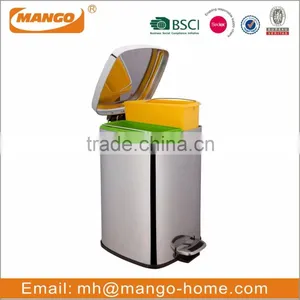 40L Two Compartments Stainless Steel Recycling Waste Bin thumbnail-5