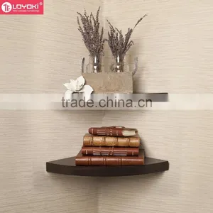 Hot Sale Large Radial Floating Shelf Set of 2 MDF Wood Home Wall Decoration Wall Mounted Corner Wall Shelf thumbnail-1