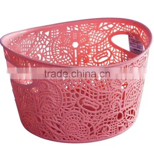 Lace Basket With 2 Sizes, Plastic Lace Basket With Handle, Round Shape Basket thumbnail-5