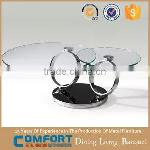 C8041rotating Glass Top Multifunction Coffee Table thumbnail-1