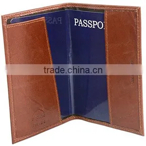 Fashion Genuine Oil Wax Leather Rfid Mens Travel Passport Holder thumbnail-2