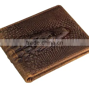 Crocodile Pattern Crazy Horse Genuine Leather Wallet thumbnail-1