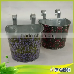 Fashion Round Handicraft Flower Printing Sticker Chinese Flower Pots,Railings Flower Pot thumbnail-6