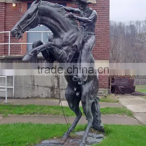 Bronze Foundry Large Outdoor Copper Cowboy Horse Statue thumbnail-4
