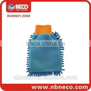 Microfiber Mesh Sponge Chenille, Doubel Use Microfiber Gloves thumbnail-1