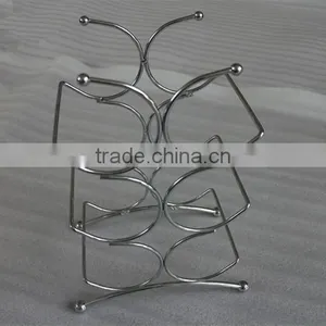 CHROME WINE RACK / METAL WINE RACK FOR 6 BOTTLES thumbnail-1