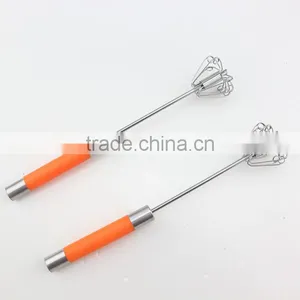 New Easy Kitchen Handle Push Whisk Versatile Egg Beater thumbnail-1
