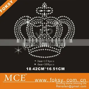 Satin Fabric Hotfix Custom Motif Design Crown Design on t Shirt thumbnail-1