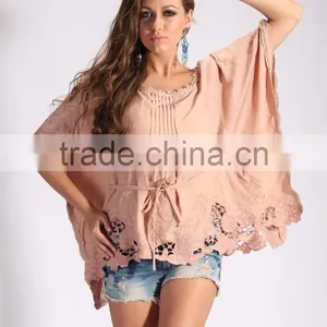 Ladies' Comfortable Embroidery Loose Tops thumbnail-2