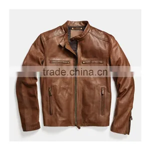 Retro Racer Leather Jacket thumbnail-1